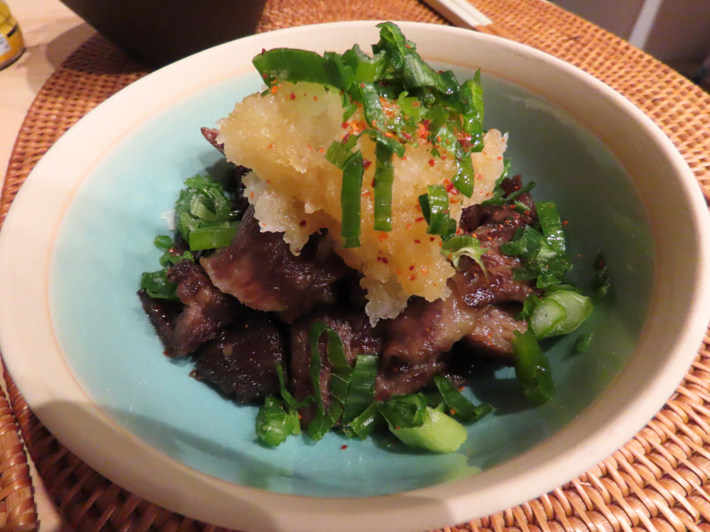 すじ肉の大根おろし。店の味!と言わしめた!