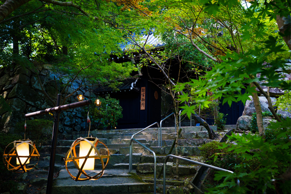 八幡山山頂に建つ村雲御所瑞龍寺門跡