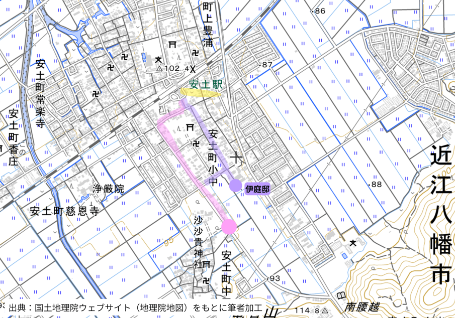 伊庭邸はこちらを参考に歩いてみてください！