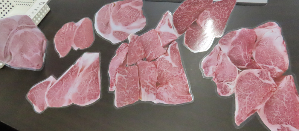 撮影用のお肉パネルで楽しむ